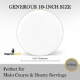 thumbnail image 3 of Impresserve 10" Edge Collection White Disposable Plastic Plates with Gold Rim - 10 Count, 3 of 8
