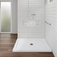 thumbnail image 2 of YUSAZENS 32x48 Inch Acrylic Shower Base with Slip-Resistant Textured Surface Stainless Steel Drainer Easy Assembly and Cleaning Modern White Shower Pan, 2 of 7