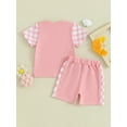 thumbnail image 3 of Bagilaanoe 2pcs Toddler Baby Girl Shorts Set Short Sleeve Letter Print T Shirt Tops + Shorts 6M 12M 18M 24M 3T Kids Casual Summer Clothes, 3 of 8