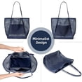 thumbnail image 4 of Beach Bags for Women, Foldable Mesh Tote Bag with Mini Pocket, Womens Shoulder Handbag for Travel Beach Essentials, 4 of 7