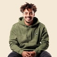 thumbnail image 4 of Dalix Panda Embroidered Fleece Hoodie Mineral Wash Long Sleeve Sweatshirt Mens in Olive L Large, 4 of 5