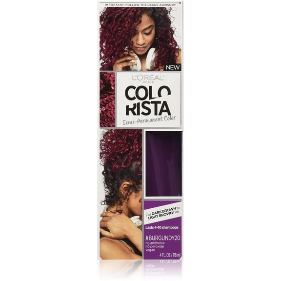 Lustrous Locks: L'Oreal Paris Colorista Semi-Permanent Hair Color - Brunettes' Burgundy Blitz