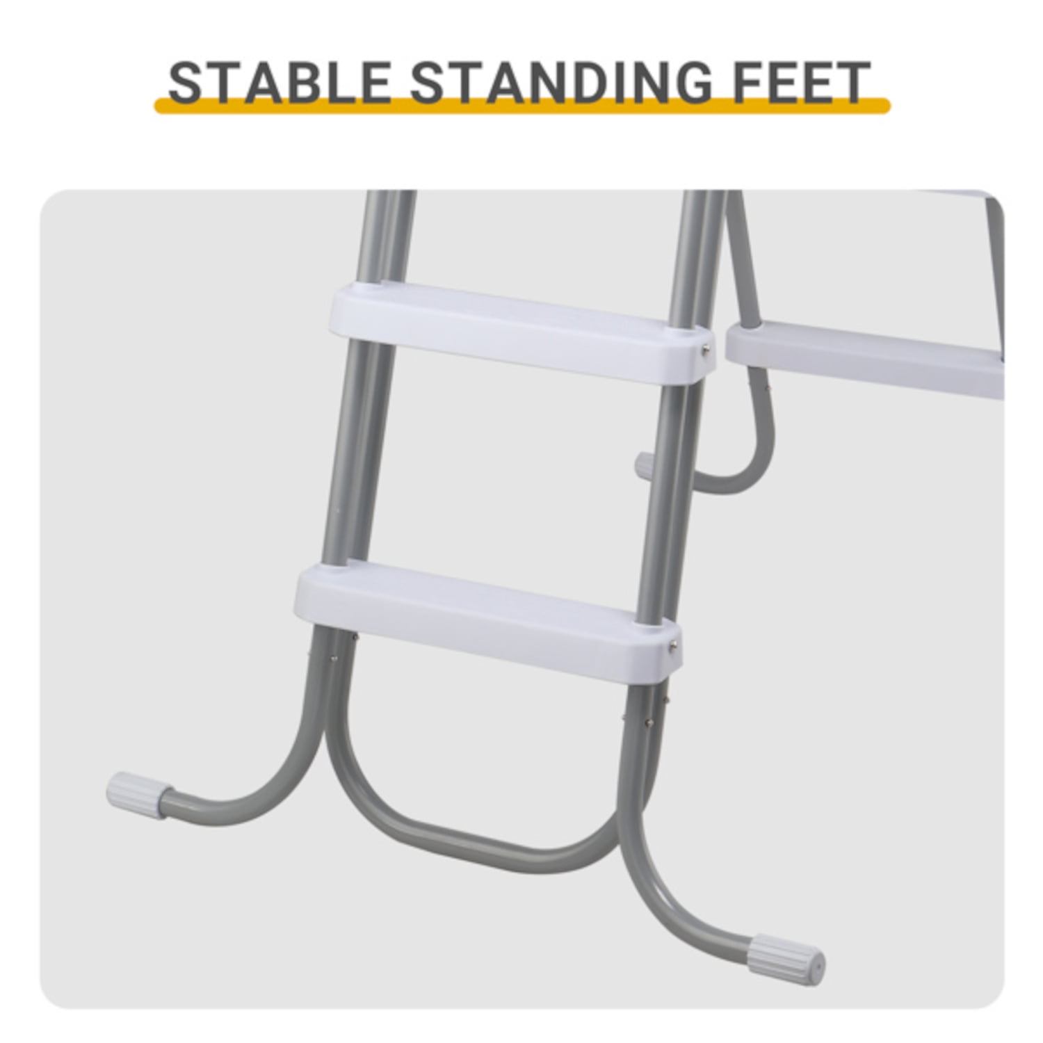 Alvantor 4-Step Above Ground Pool Ladder with Safety Buckle Foldable Entry Side 300 lb Capacity for Pools up to 52 in