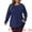Navy Blue, variant on Women's Plus Top Long Sleeve Crew Neck Pleated Shirts Loose Fit Tunic Tops 1X Red