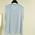 thumbnail image 5 of USSUMA Womens Tops Womens Tank Tops Sleeveless Round Neck Solid Color Casual Plus Size Tops for Women Elegant T-Shirt Loose Tops Gym Blue Polyester 50% off Clear Tank Top for Women M, 5 of 5