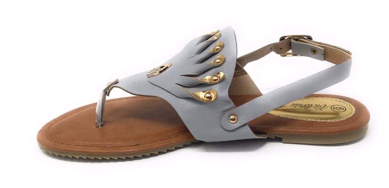 Victoria K Women's Gold Applique With Studs Sandals