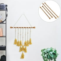 LEORX Tapestry Hanging Rods Bamboo Chocolate 4Pcs 12X0.6In