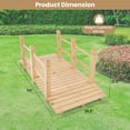 thumbnail image 3 of Costway 5' Wooden Garden Bridge Arc Stained Finish Footbridge Backyard Pond Decorative, 3 of 10