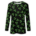 thumbnail image 4 of St Patricks Day Shirt Women Long Sleeve T Shirts Funny Green Shamrock Printed Graphic Saint Patrick's Tee Tops Army Green XL, 4 of 5