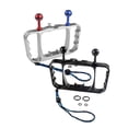 thumbnail image 3 of Matsuzay Kit de marco de montaje de linterna con soporte de buceo de mano doble para 7/6/5 Accesorios de cámara y óptica Plata, 3 of 8