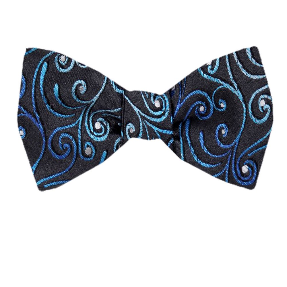Buyyourties Men's Blue and Navy Silk Self Tie Bowtie Tie Yourself Bow