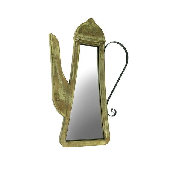 Three Hands Corp. Antiqued Weathered Wood Frame Teapot Wall Mirror