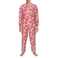 thumbnail image 3 of Uemuo hearts and cute corgi Pattern 2-Piece Loungewear Set - Men’s Soft Sleepwear, Cozy Winter PJs, Comfy Sleep Set-Large, 3 of 7