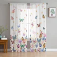 thumbnail image 2 of Colorful Butterfly Flower Yarn Curtain Window Tulle Curtains For Living Room Kitchen Window Treatments Voile Curtains, 2 of 7