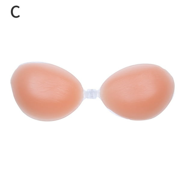 Baohd Silicone Bra Women Self-Adhesive Strapless Chest Push up Bra for  Wedding Pad Backless Invisible Sticker for Wedding Dress, C 