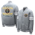 thumbnail image 3 of Youth Starter Gray Denver Nuggets Comic-Style Satin Full-Snap Varsity Jacket, 3 of 3