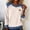 White, variant on Hueook Shirts For Women Collared Women Solid Casual Long Sleeves Lapel Denim Patchwork Stitching Pullover Sweatshirt Tops Hot Pink 2X