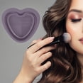 thumbnail image 2 of Unique Bargains 1 Pc Foldable Heart-shaped Makeup Sponge Brush Cleaner Gray Purple, 2 of 5