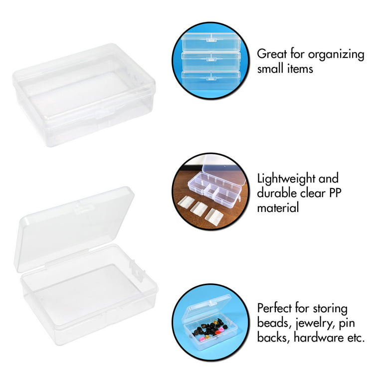 Small Rectangle Clear Plastic Box - 5-7/16” x 4” x 1-1/2″ - 030C