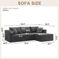 thumbnail image 3 of Onbeam 105'' Sectional Sofa, Cloud Couch with L-Shape Chaise, Modern Modular Couches with Deep Seat, No Assembly High-Density Sponge Corduroy Fabric Sofa with 5 Pillows for Living Room, Black, 3 of 8