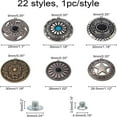 thumbnail image 2 of 1 box 22 sets Alloy Craft Solid Screw Rivet with Imitation Turquoise or Iron DIY Leather Craft Nail Flat Round Mixed color 30x9.5mm Hole: 2.5mm Screw: 5x3mm and 7x3.5mm Alloy, 2 of 6
