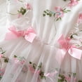 thumbnail image 5 of Girls Easter Dress Bowknot Design Dress Ruffle Short Sleeve Casual Fall Winter Holiday Flower Dress for Teens Elastic Waist for Holiday Party, 5 of 8