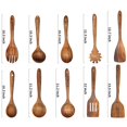 thumbnail image 2 of Juego de cucharas de madera BOKALAKA, 10 unidades, para cocinar en teca natural, 2 of 6