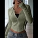 thumbnail image 5 of Chaqueta Corta Ligera con Capucha, Cremallera y Cordón de Larga para Mujer Verde M, 5 of 8