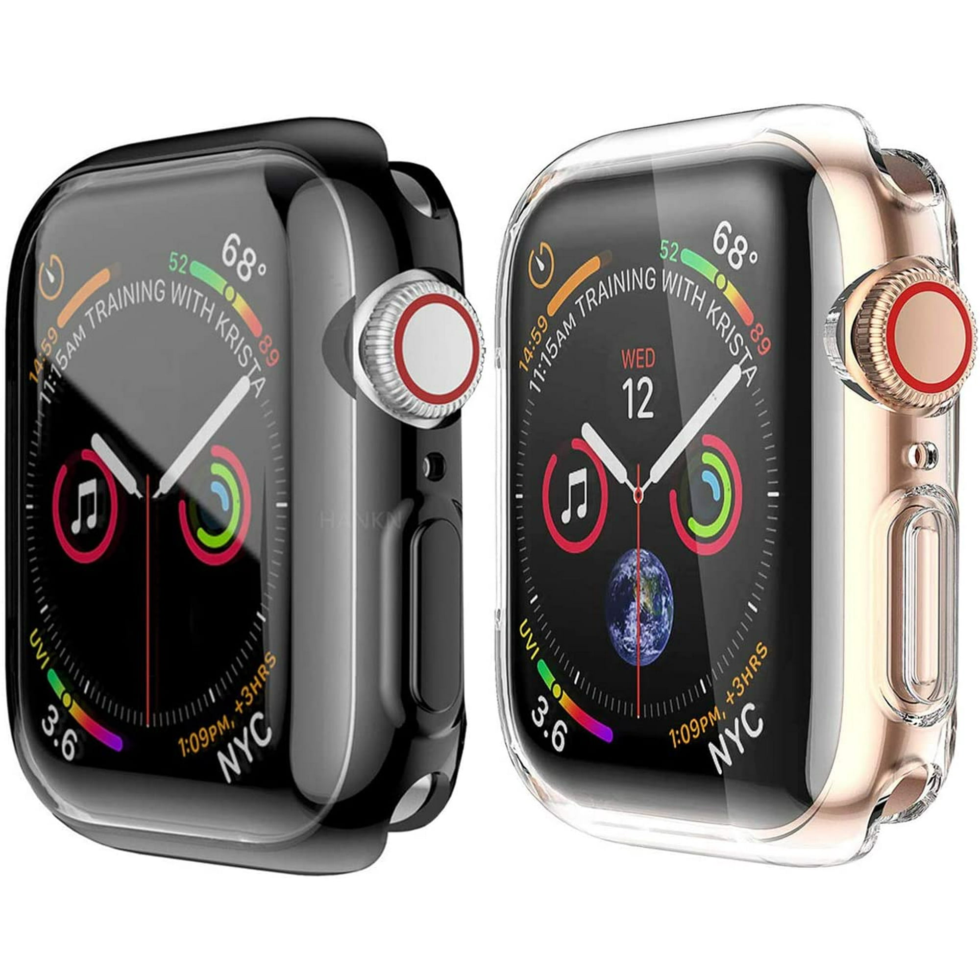 IBAOLEA 2 Pack for Apple Watch SE Series 3 2 1 Screen Protector Case Soft TPU Full Coverage Front Protective Shockproof iWatch Bumper Cover Black Clear 42mm Black Clear 42 mm Walmart