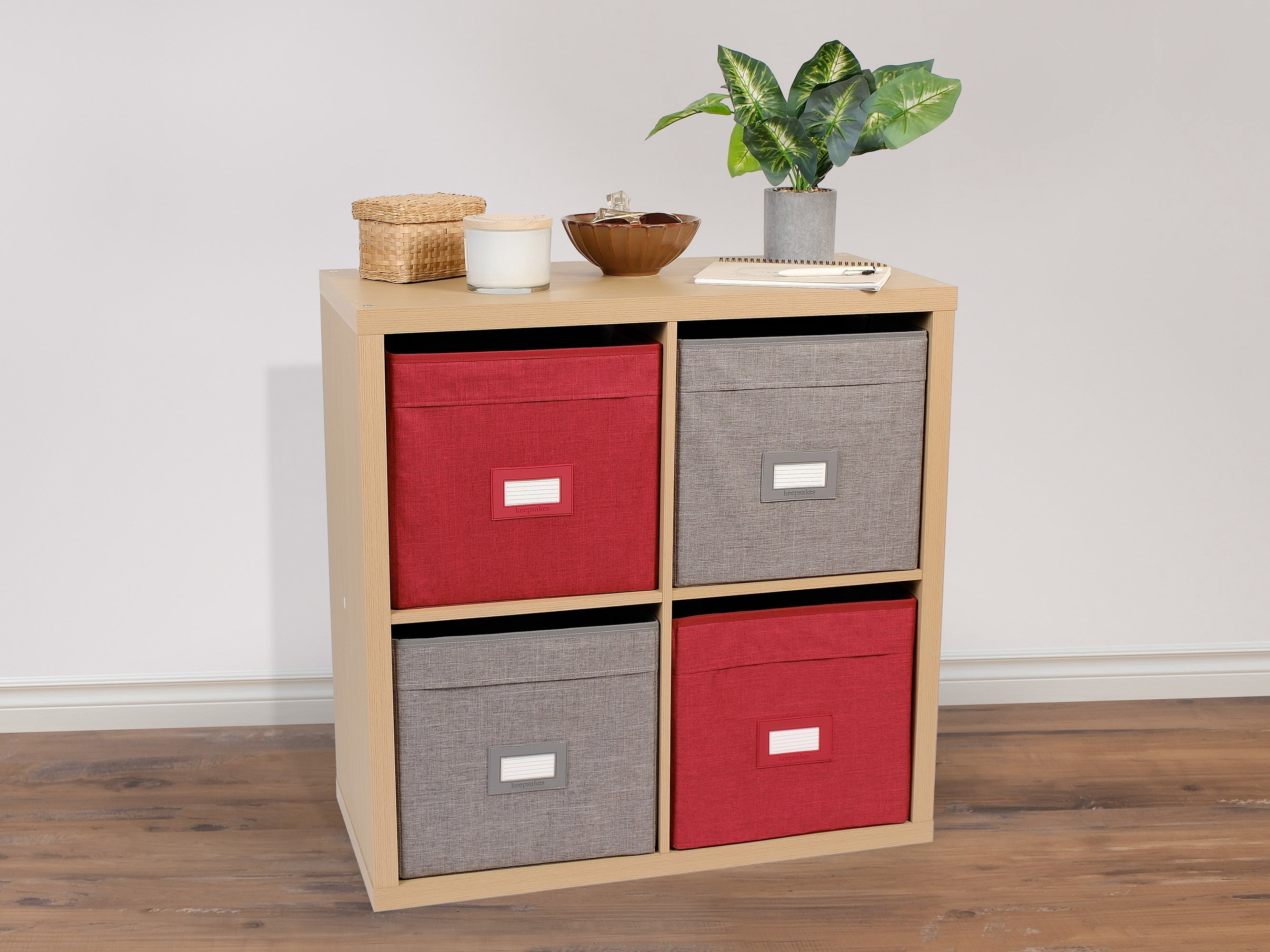 Covermates Keepsakes - Cube Storage Bin - Heavy Duty Material - ID Window - Pull Handles - Indoor Storage, Graphite