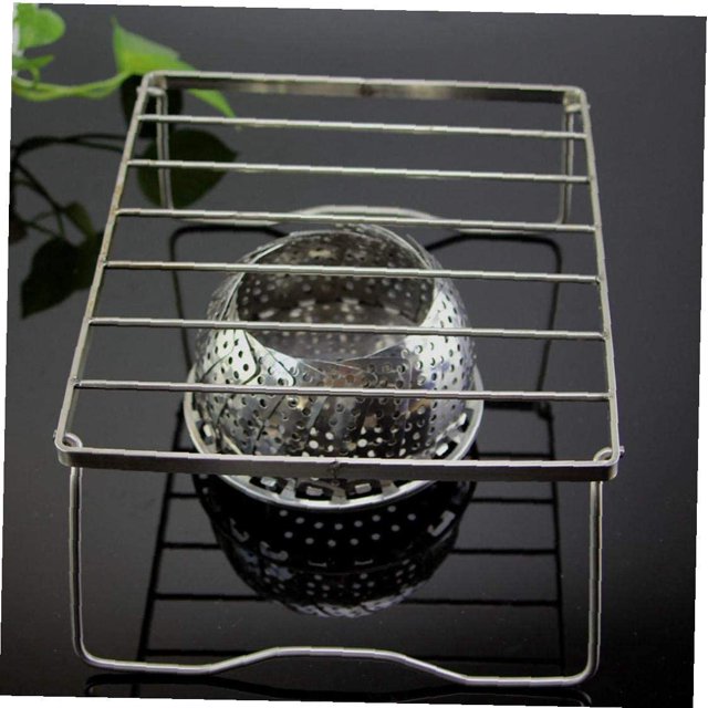 Outdoor Foldable BBQ Stand Stainless Steel Barbecue Stand Portable Cooking Rack Camping Grill