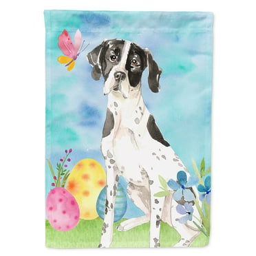 Carolines Treasures CK1917CHF Easter Eggs English Pointer Flag Canvas House Size  Large multicolor