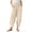 Beige, variant on WAVSUF Girls Cotton Linen Pants, Straight Leg Side Pockets Elastic Waist Fall Daily Trousers Beige 7-8