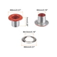 thumbnail image 2 of Unique Bargains 100PCS Grommets Eyelets 1/6 Inch (4mm) ID Hole Metal Self Backing Eyelet with Washers for Leather Orange, 2 of 7