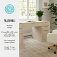 thumbnail image 6 of Martha Stewart Home Office Modular Single-Drawer Desk with Dual 3 Drawer File Cabinets in Light Natural with Brushed Gold Hardware, 6 of 10