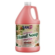 Sanit Silky Clean Antibacterial Liquid Gel Hand Soap Refill - Advanced Formula with Coconut Oil and Aloe Vera - All Natural Moisturizing Hand Wash - Made in USA, Holiday Aroma, 1 Gallon