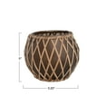 thumbnail image 3 of Creative Co-Op Glass Votive Holder with Woven Rattan Sleeve, Brown and Natural, 3 of 5