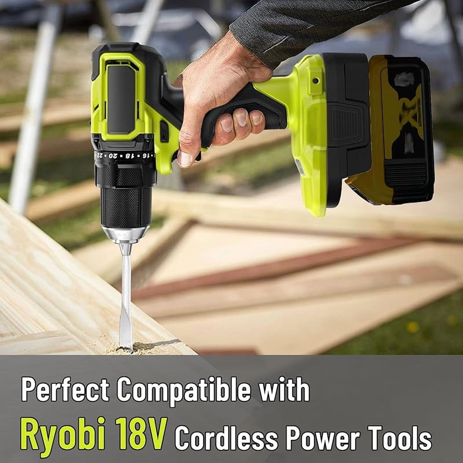 DM18RL Battery Adapter Converter with USB & Type-C Port for Use with Ryobi 18V Lithium Battery Tools, Converts De*Walt 20V Li-ion or Mil*Wau*kee 18V Li-ion Battery to Ryobi 18V Li-ion Battery