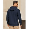 thumbnail image 5 of COOFANDY Men's Sweatshirts Long Sleeve Pullover Patchwork Plaid Jacquard Hoodie Casual Drawstring Hoody Top, 5 of 9