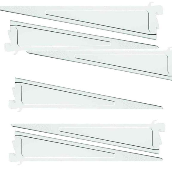 12-Inch Locking Shelf Brackets, White, 6-PK