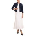 thumbnail image 2 of INSPIRE CHIC Women's Collarless Blazer Open Front Short Sleeve Evening Formal Cardigan Jacket M Dark Blue, 2 of 6