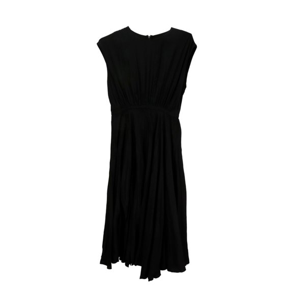 Giambattista Valli Robe Noire Plissée Ajustée et Évasée pour Femmes - 6