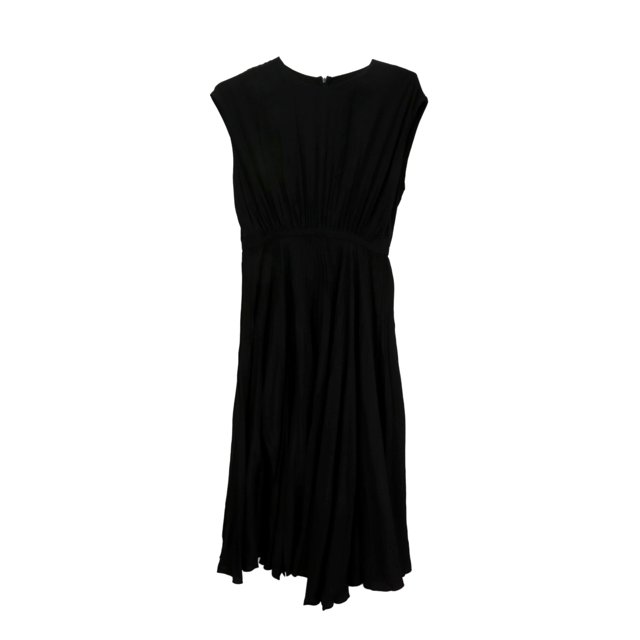 Giambattista Valli Robe Noire Plissée Ajustée et Évasée pour Femmes - 6