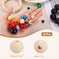 thumbnail image 2 of Uxcell 25pcs 22mm Cuentas de Madera Natural Marrón con Agujero de 5mm para Manualidades DIY, 2 of 7