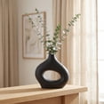 thumbnail image 5 of Unique Bargains Donut Hollow Circle Ceramic Flower Vase Black 5.7"L x 1.6"W x 5.7"H, 5 of 7