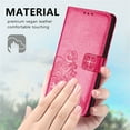 thumbnail image 2 of Wallet Case for Samsung Galaxy S24 Ultra with Card Slots Holder Magnetic Clasp Kickstand Flip Folio Cover, Exquisite Flower Pattern PU Leather Soft Silicone Shockproof Protective Cover, Rose, 2 of 12