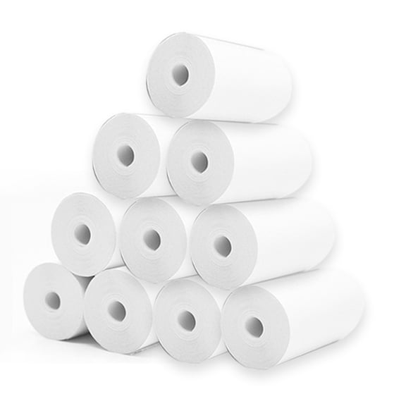 Thermal Paper,57x25mm/2.17x0.98in Picture With Pocket 10 Rolls White Receipt Blank Printer Thermal Paper Compatible White