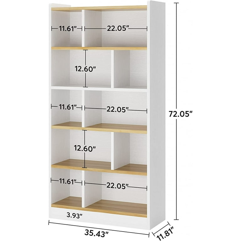 Tribesigns 72 inch Tall Bookcase 6 Tier Bookshelf Modern Cube