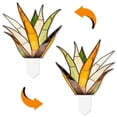 thumbnail image 5 of Stained Glass Suncatcher for Pot Plant Decoration 4 Inch 2D Flat Artificial Plant Agave Acrylic Ground Insert Outdoor Decor Yard Plugin Ornament Indoor Countertops Gifts for Plant Lovers, 5 of 6