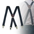 thumbnail image 3 of segolike Men Suspenders Elastic Wide Suspenders Simple with 4 Swivel Hook Clips Braces x Type for Cosplay Dance Costume Jeans Holidays Black, 3 of 8